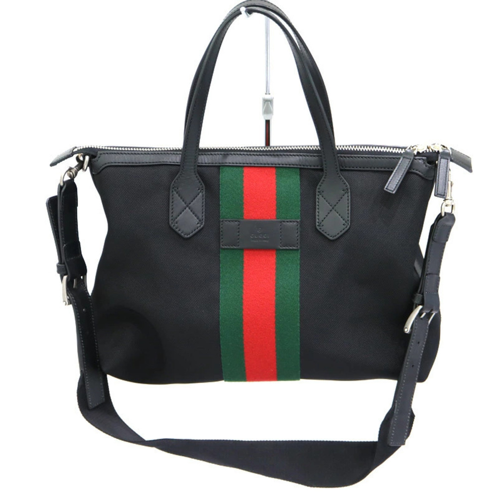 Gucci bag Sherry leather canvas black green red
